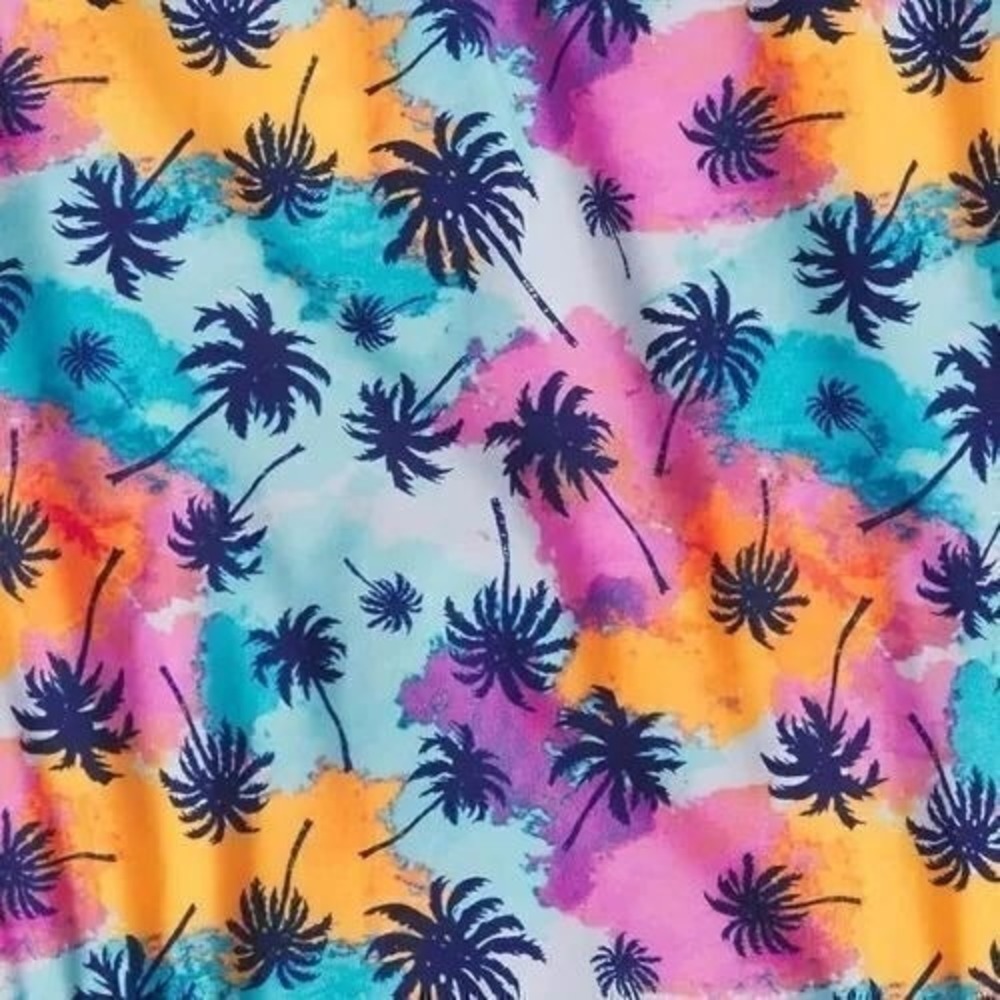 Speedo Girl 16 One Piece Swimsuit Multicolor Tropical Palm Tree Print Racerback - Picture 4 of 5